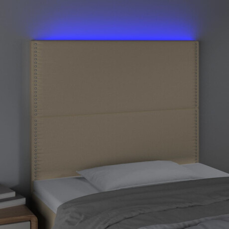 vidaXL Hoofdbord LED 90x5x118/128 cm stof crèmekleurig afbeelding3 - 1