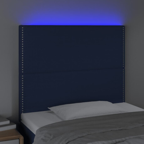 vidaXL Hoofdbord LED 90x5x118/128 cm stof blauw afbeelding3 - 1