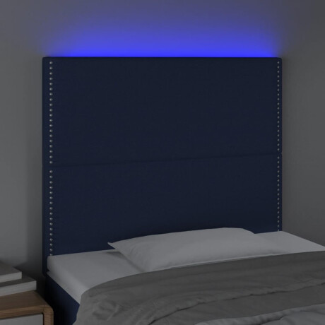 vidaXL Hoofdbord LED 100x5x118/128 cm stof blauw afbeelding3 - 1