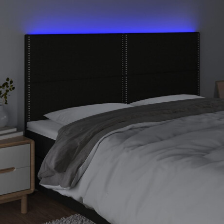 vidaXL Hoofdbord LED 180x5x118/128 cm stof zwart afbeelding3 - 1