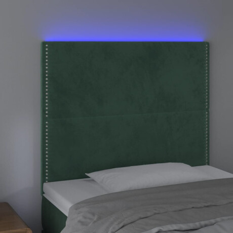 vidaXL Hoofdbord LED 80x5x118/128 cm fluweel donkergroen afbeelding3 - 1