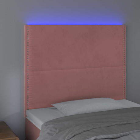 vidaXL Hoofdbord LED 80x5x118/128 cm fluweel roze afbeelding3 - 1