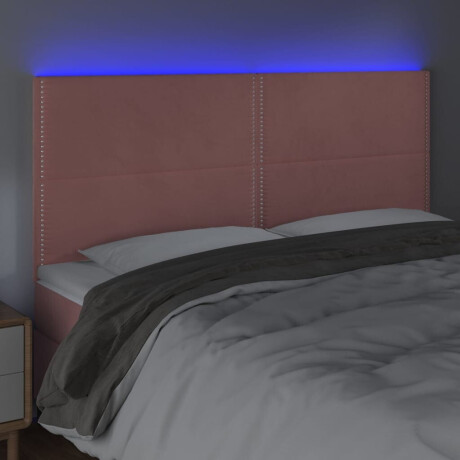vidaXL Hoofdbord LED 180x5x118/128 cm fluweel roze afbeelding3 - 1