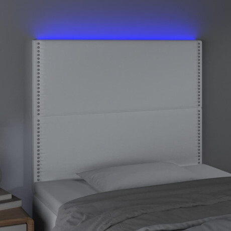vidaXL Hoofdbord LED 90x5x118/128 cm kunstleer wit afbeelding3 - 1