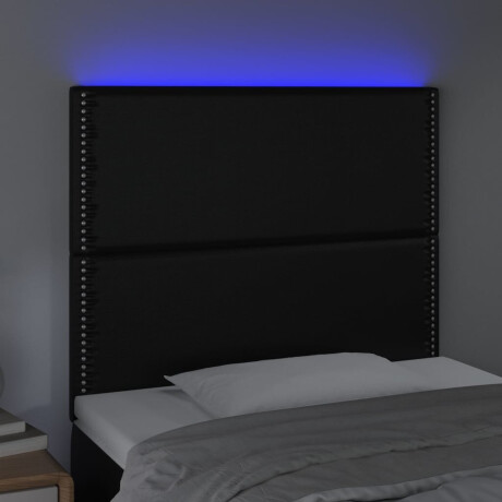 vidaXL Hoofdbord LED 100x5x118/128 cm kunstleer zwart afbeelding3 - 1