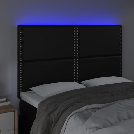 vidaXL Hoofdbord LED 144x5x118/128 cm kunstleer zwart afbeelding3 - 1