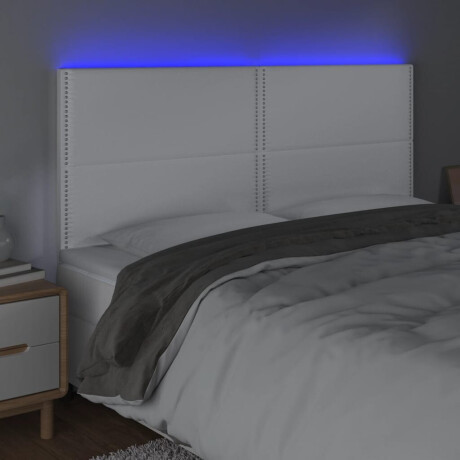 vidaXL Hoofdbord LED 160x5x118/128 cm kunstleer wit afbeelding3 - 1