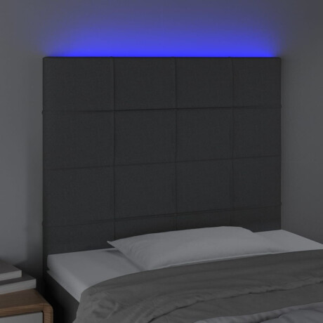 vidaXL Hoofdbord LED 90x5x118/128 cm stof donkergrijs afbeelding3 - 1