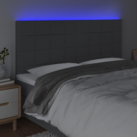 vidaXL Hoofdbord LED 180x5x118/128 cm stof donkergrijs afbeelding3 - 1