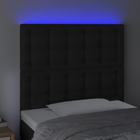 vidaXL Hoofdbord LED 100x5x118/128 cm kunstleer zwart afbeelding3 - 1