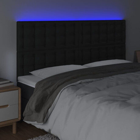 vidaXL Hoofdbord LED 200x5x118/128 cm kunstleer zwart afbeelding3 - 1
