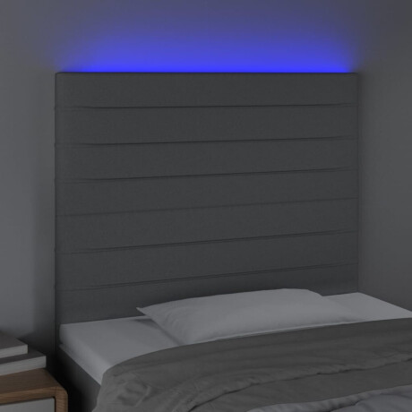 vidaXL Hoofdbord LED 100x5x118/128 cm stof lichtgrijs afbeelding3 - 1