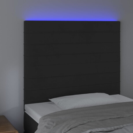vidaXL Hoofdbord LED 90x5x118/128 cm fluweel zwart afbeelding3 - 1