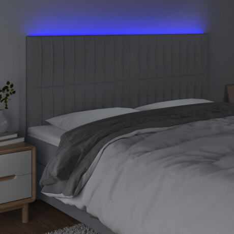 vidaXL Hoofdbord LED 180x5x118/128 cm stof lichtgrijs afbeelding3 - 1
