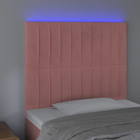 vidaXL Hoofdbord LED 80x5x118/128 cm fluweel roze afbeelding3 - 1