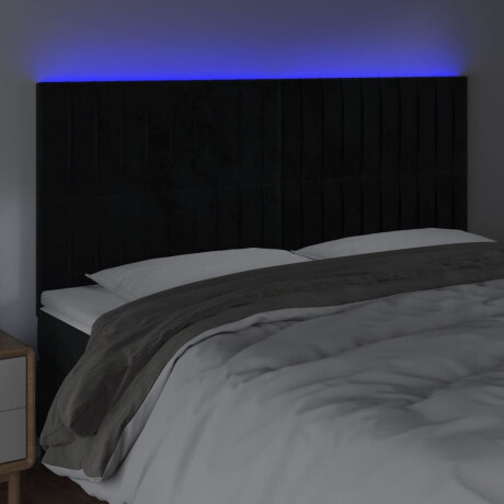 vidaXL Hoofdbord LED 200x5x118/128 cm fluweel zwart afbeelding3 - 1