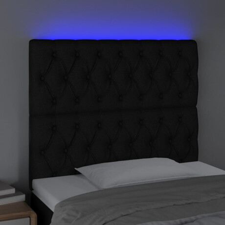vidaXL Hoofdbord LED 90x7x118/128 cm stof zwart afbeelding3 - 1