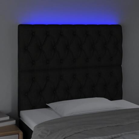 vidaXL Hoofdbord LED 100x7x118/128 cm stof zwart afbeelding3 - 1