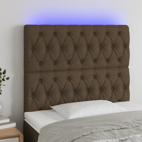 vidaXL Hoofdbord LED 100x7x118/128 cm stof donkerbruin afbeelding3 - 1