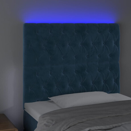 vidaXL Hoofdbord LED 100x7x118/128 cm fluweel donkerblauw afbeelding3 - 1