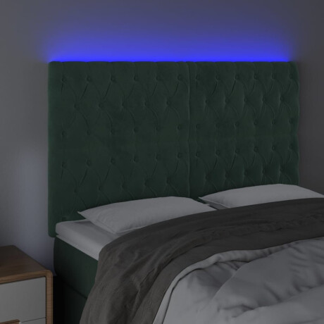 vidaXL Hoofdbord LED 144x7x118/128 cm fluweel donkergroen afbeelding3 - 1