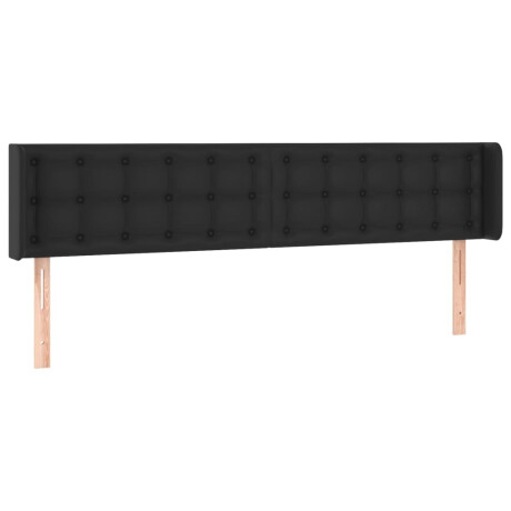 vidaXL Hoofdbord LED 203x16x78/88 cm kunstleer zwart afbeelding3 - 1
