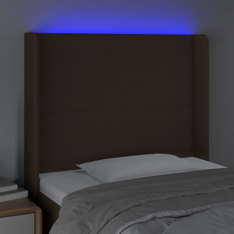 vidaXL Hoofdbord LED 103x16x118/128 cm stof donkerbruin afbeelding3 - 1