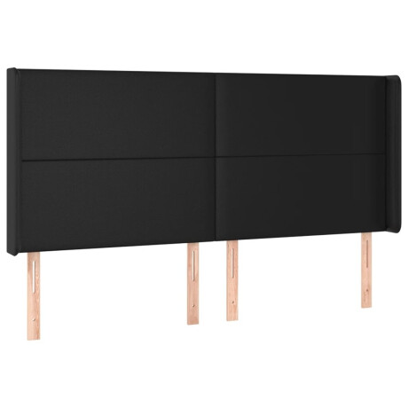 vidaXL Hoofdbord LED 183x16x118/128 cm kunstleer zwart afbeelding3 - 1