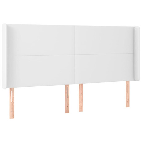 vidaXL Hoofdbord LED 203x16x118/128 cm kunstleer wit afbeelding3 - 1
