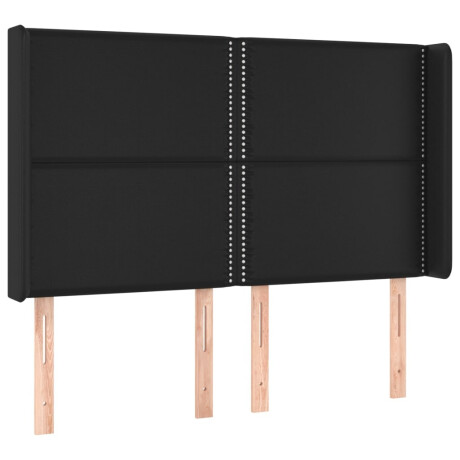 vidaXL Hoofdbord LED 147x16x118/128 cm kunstleer zwart afbeelding3 - 1