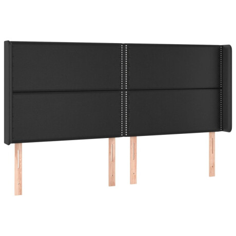 vidaXL Hoofdbord LED 203x16x118/128 cm kunstleer zwart afbeelding3 - 1