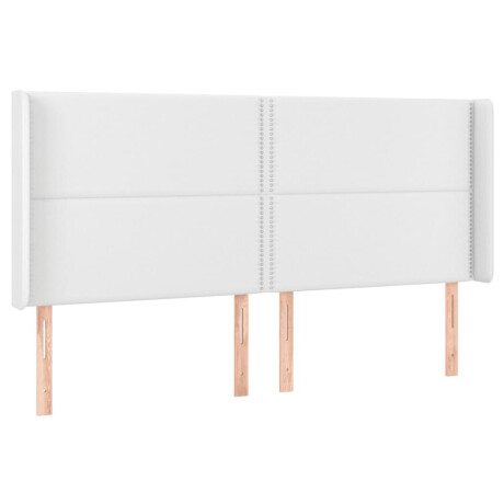 vidaXL Hoofdbord LED 203x16x118/128 cm kunstleer wit afbeelding3 - 1