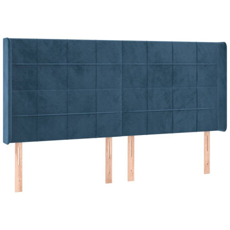vidaXL Hoofdbord LED 183x16x118/128 cm fluweel donkerblauw afbeelding3 - 1