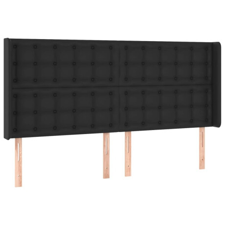 vidaXL Hoofdbord LED 203x16x118/128 cm kunstleer zwart afbeelding3 - 1