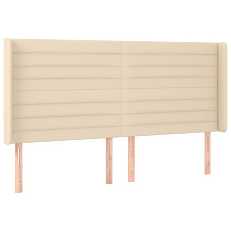 vidaXL Hoofdbord LED 183x16x118/128 cm stof crèmekleurig afbeelding3 - 1