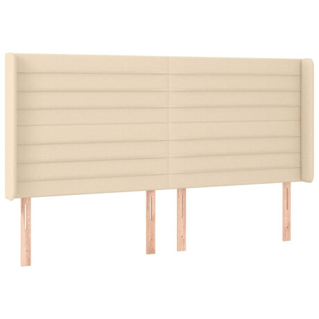 vidaXL Hoofdbord LED 203x16x118/128 cm stof crèmekleurig afbeelding3 - 1