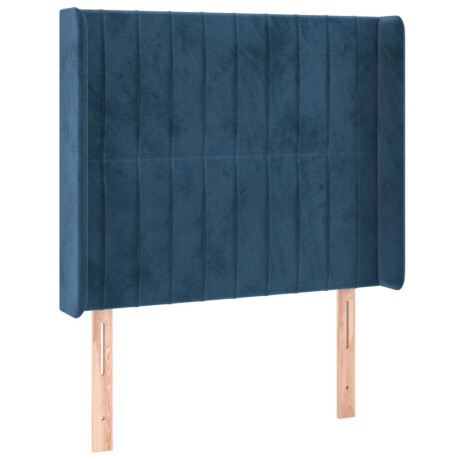 vidaXL Hoofdbord LED 103x16x118/128 cm fluweel donkerblauw afbeelding3 - 1