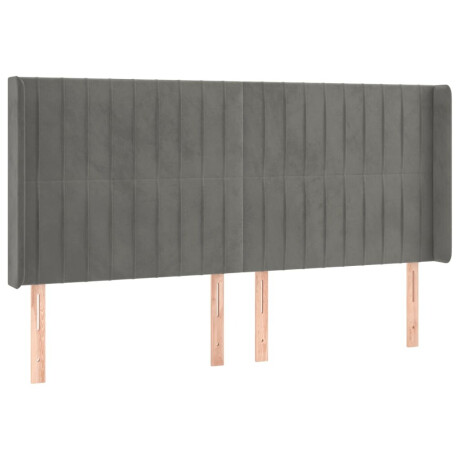 vidaXL Hoofdbord LED 163x16x118/128 cm fluweel lichtgrijs afbeelding3 - 1