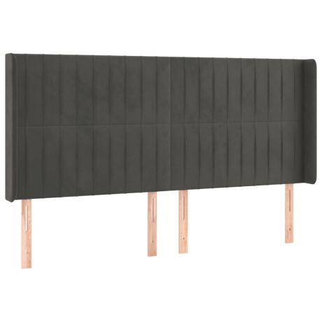 vidaXL Hoofdbord LED 163x16x118/128 cm fluweel donkergrijs afbeelding3 - 1