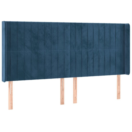 vidaXL Hoofdbord LED 203x16x118/128 cm fluweel donkerblauw afbeelding3 - 1