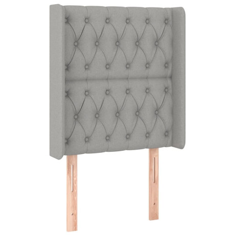 vidaXL Hoofdbord LED 83x16x118/128 cm stof lichtgrijs afbeelding3 - 1