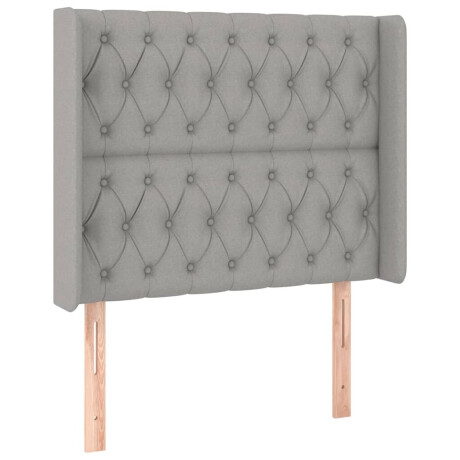 vidaXL Hoofdbord LED 103x16x118/128 cm stof lichtgrijs afbeelding3 - 1