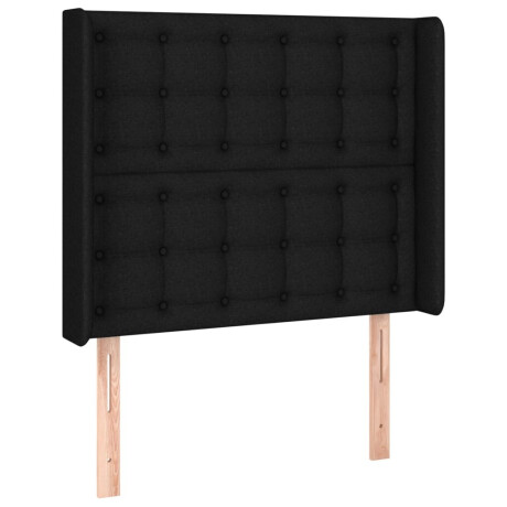 vidaXL Hoofdbord LED 103x16x118/128 cm stof zwart afbeelding3 - 1