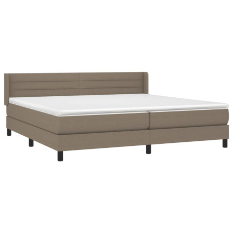 vidaXL Boxspring met matras stof taupe 200x200 cm afbeelding3 - 1