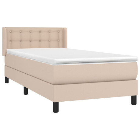 vidaXL Boxspring met matras kunstleer cappuccinokleurig 90x190 cm afbeelding3 - 1