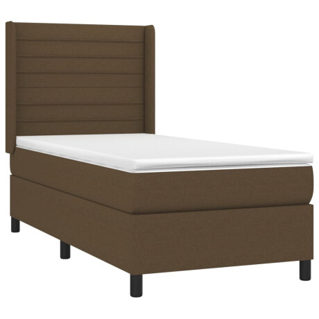 vidaXL Boxspring met matras stof donkerbruin 90x190 cm afbeelding3 - 1