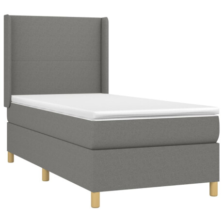 vidaXL Boxspring met matras stof donkergrijs 80x200 cm afbeelding3 - 1