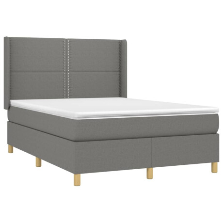 vidaXL Boxspring met matras stof donkergrijs 140x200 cm afbeelding3 - 1