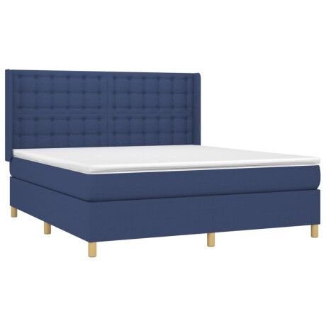 vidaXL Boxspring met matras stof blauw 160x200 cm afbeelding3 - 1