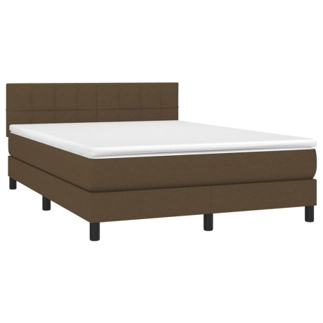 vidaXL Boxspring met matras en LED stof donkerbruin 140x200 cm afbeelding3 - 1